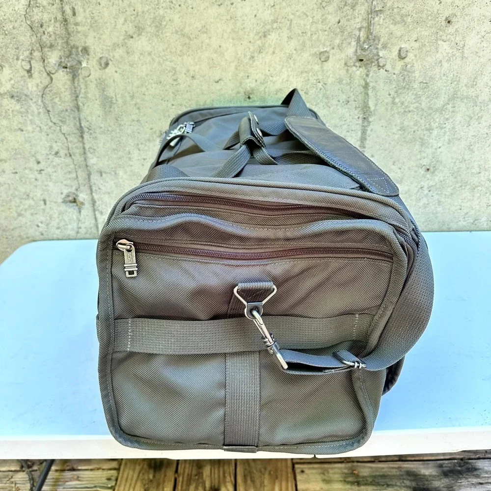 Tumi Large Duffel Bag Alpha Ballistic Nylon Green Travel Weekender Monogrammed